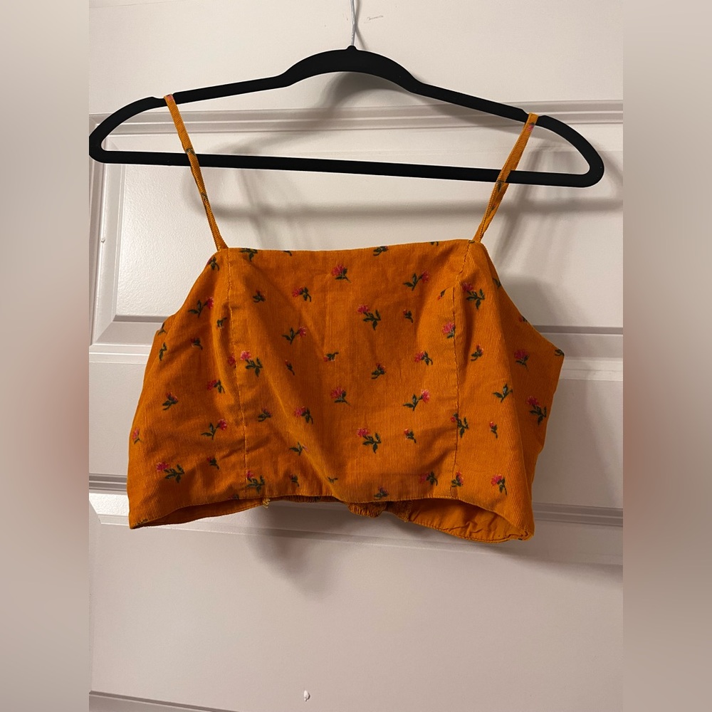 American Eagle Crop Tank Yellow/Orange, Size M Women’s